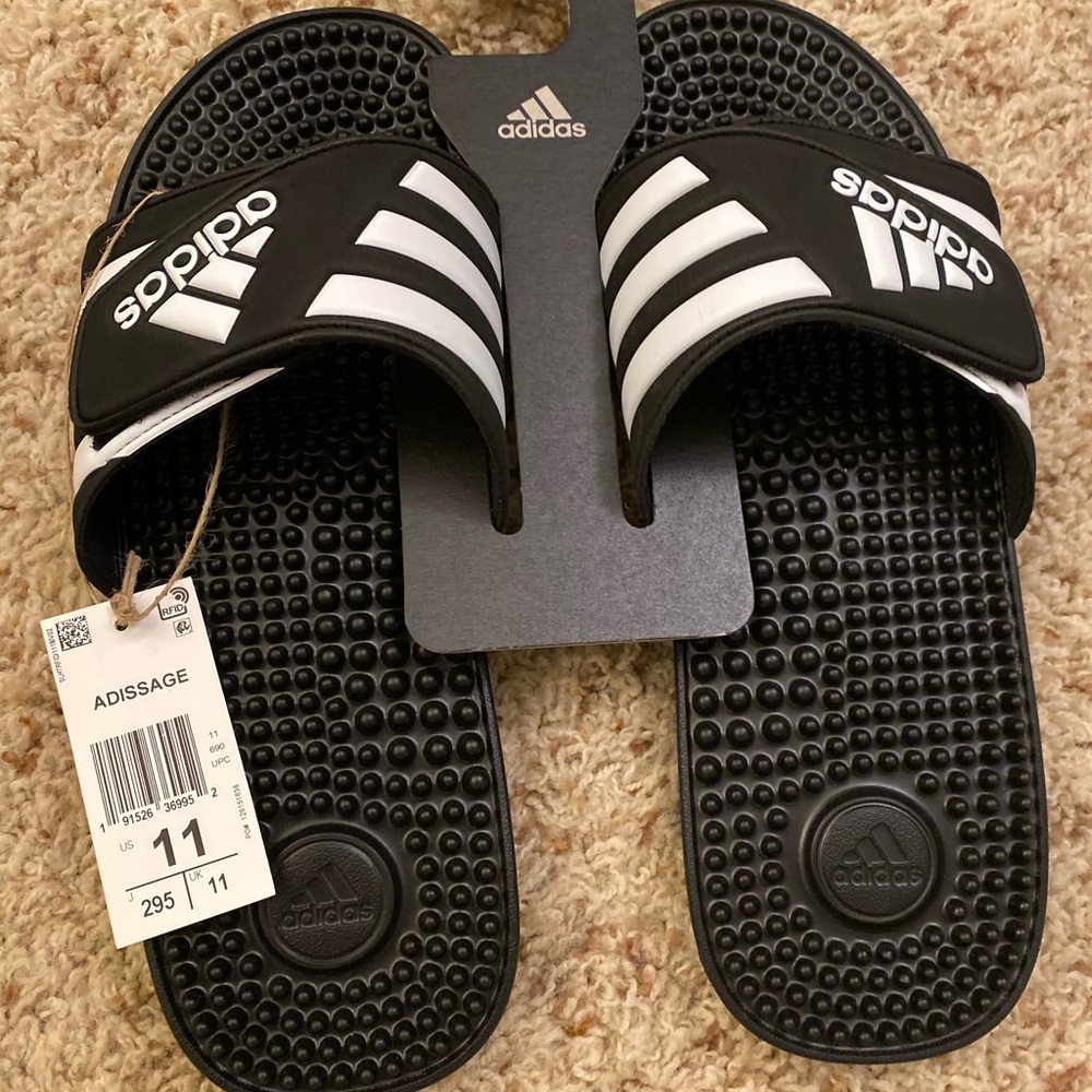 Mens Adidas Adissage Black Sandals F35580 Size 11